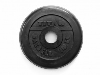 диск обрезиненный с втулкой titan profy 51 мм 10 кг. черный 