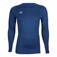 футболка тренировочная umbro fw ls crew baselayr с длинным рукавом (y70) т.синяя