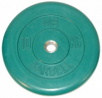 диск обрезиненный d31мм mb barbell mb-pltc31 10 кг зеленый