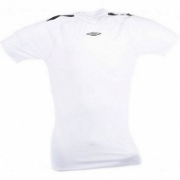 термофутболка umbro men's poly s/s jersey тренировочная (096) бел/чер.