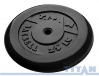 диск обрезиненный titan 31 мм 25 кг. черный